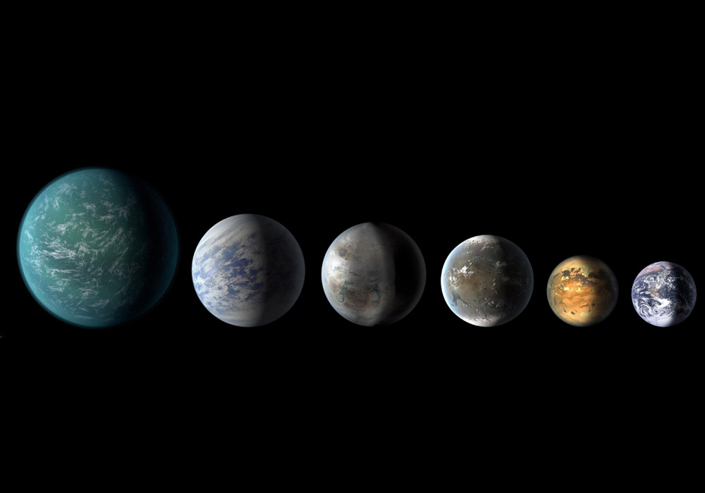 Artist's Concept of a Pantheon of Exoplanets that are similar to Earth